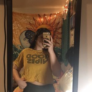 Good vibes yellow crop top